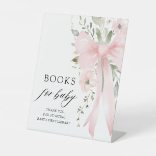 Signe De Table Bow rose Floral Girl Baby shower Livres pour bébé