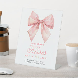 Signe De Table Bow rose Vive Combien De Baisers Sont Dans Le Jar