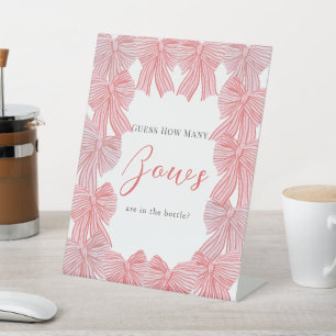 Signe De Table Bow rouge et vert/ Baby shower Combien de vaches