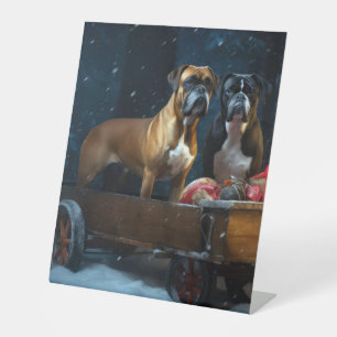 Signe De Table Boxeur Sleigh Noël Décor