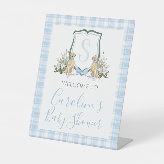 Signe De Table Boy Blue Chig Baby shower Preppy Sud (Recto)