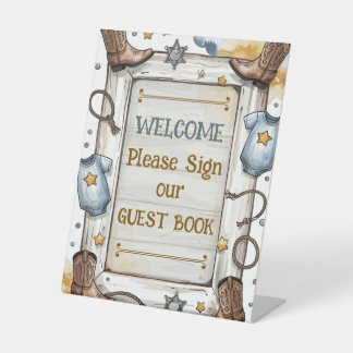 Signe De Table Boys Western Rustic Little Cowboy Rodeo