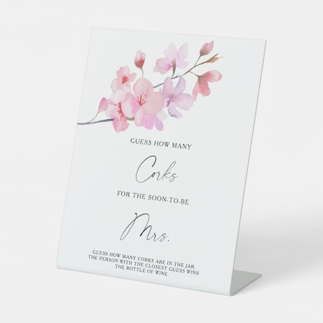 Signe De Table Branche Sakura - Devinez combien de bouchons (Recto)