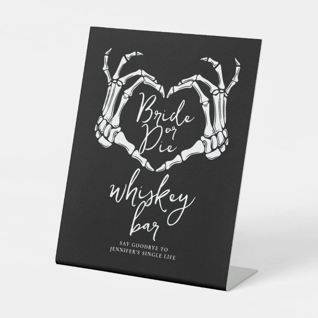 Signe De Table Bride or Die Bachelorette Party Gothic Heart (Recto)