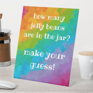 Signe De Table Bright Rainbow Anniversaire de fête Jelly Bean Jeu