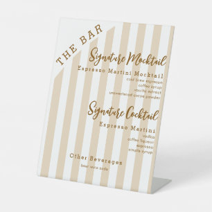 Signe De Table Brown 2 Signature Boissons Mocktail Bar à cocktail