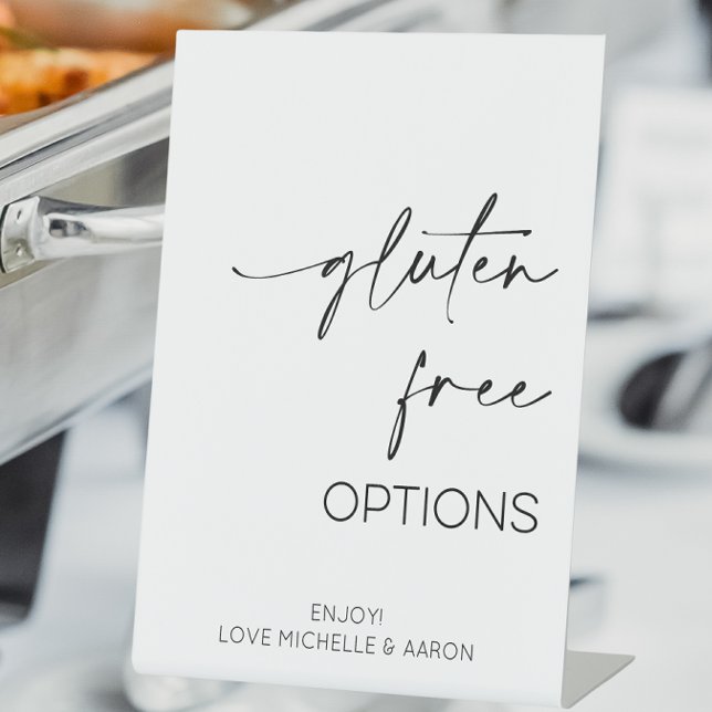 Signe De Table Buffet Mariage sans gluten (Gluten Free Options Wedding Buffet Sign)