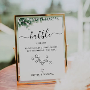 Signe De Table Bulle verdoyante Envoi, Signal Mariage,