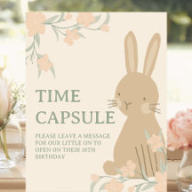Bunny 1er Anniversaire Tableau Capsule Heure