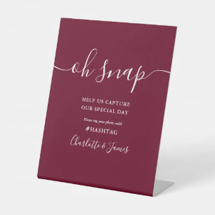 Signe De Table Burgundy Signature Script Oh Snap Mariage