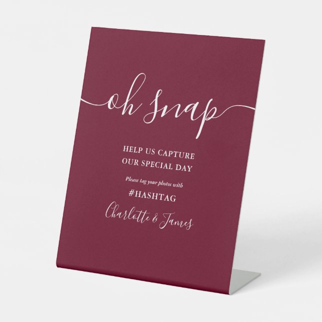 Signe De Table Burgundy Signature Script Oh Snap Mariage (Recto)