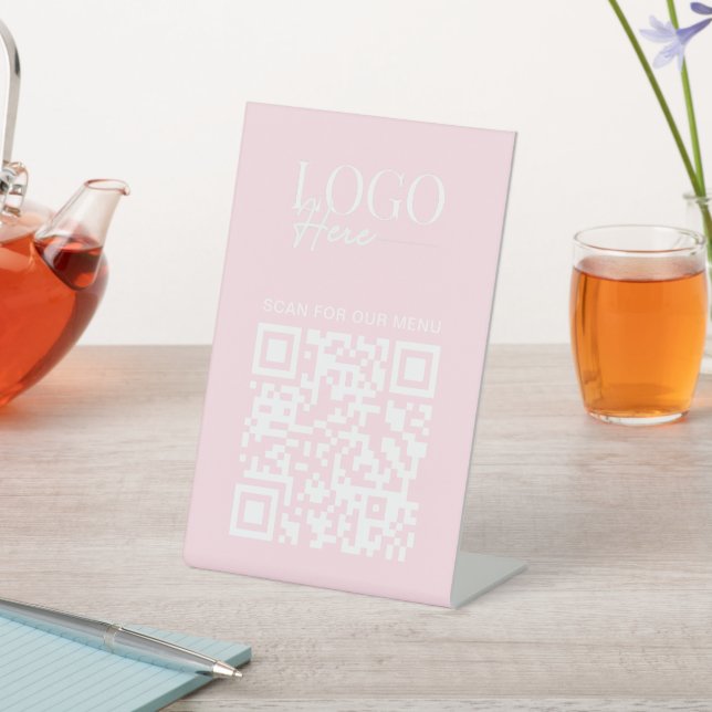 Signe De Table Business QR Code Logo Modern Minimal Simple Menu (In SItu)