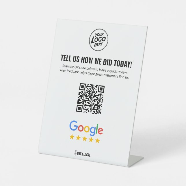 Signe De Table Business Review QR Code Rating Pedestal  (Recto)