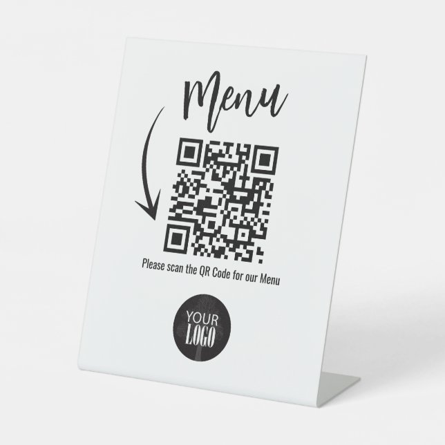 Signe De Table Business Tabletop QR Code Modern Logo Menu (Recto)