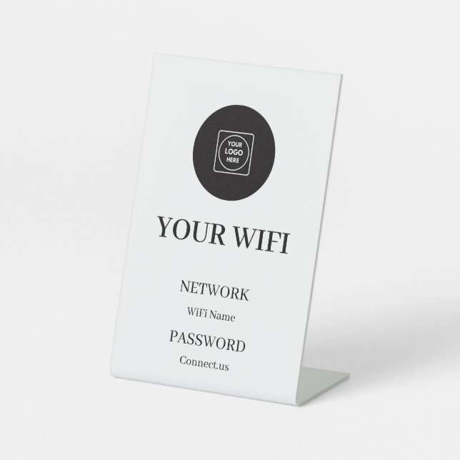 Signe De Table Business WiFi Code Logo Display Pedestal Sign (Recto)