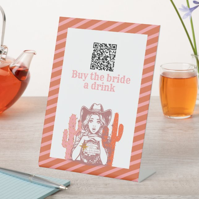Signe De Table Buy the Bride A Drink Cowgirl Bachelorette Party  (In SItu)