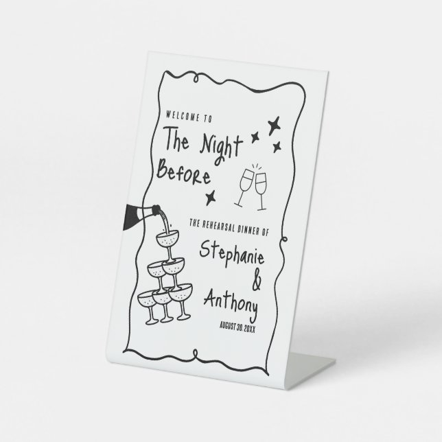 Signe De Table BW Whimsical Frame and Champagne La veille (Recto)