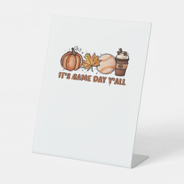Signe De Table C’est le Jour du jeu Y’all, le Baseball Automne (Recto)
