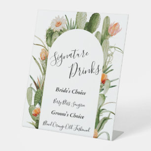 Signe De Table Cactus Floral Desert Signature Mariage Boissons Si