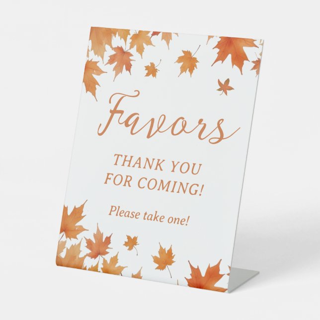 Signe De Table Cadeau de Baby Shower d'Automne (Recto)