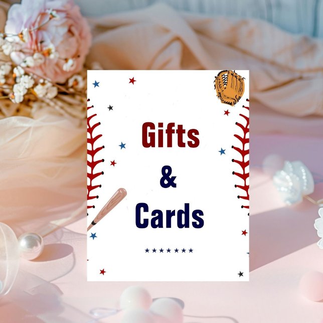 Signe De Table Cadeau de baseball et carte Baby shower d'annivers (Créateur téléchargé)