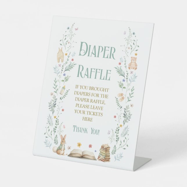 Signe De Table Cadeau de couches pour Baby Shower Livre d'Histoir (Recto)