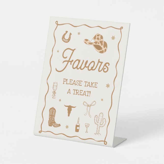 Signe De Table Cadeau de Fête de Fiançailles Western (Recto)