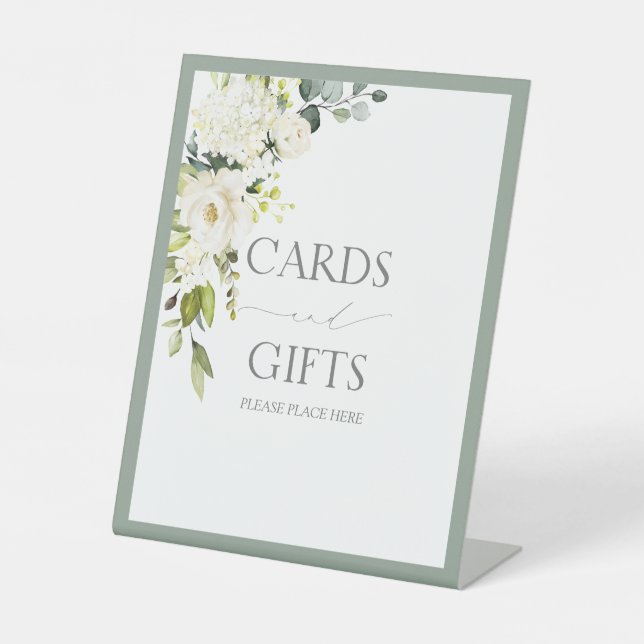 Signe De Table Cadeau de Fête des mariées blanc gris vert (Recto)