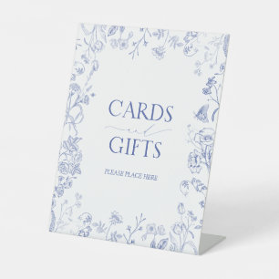 Signe De Table Cadeau de Fête des mariées victorienne bleu et bla