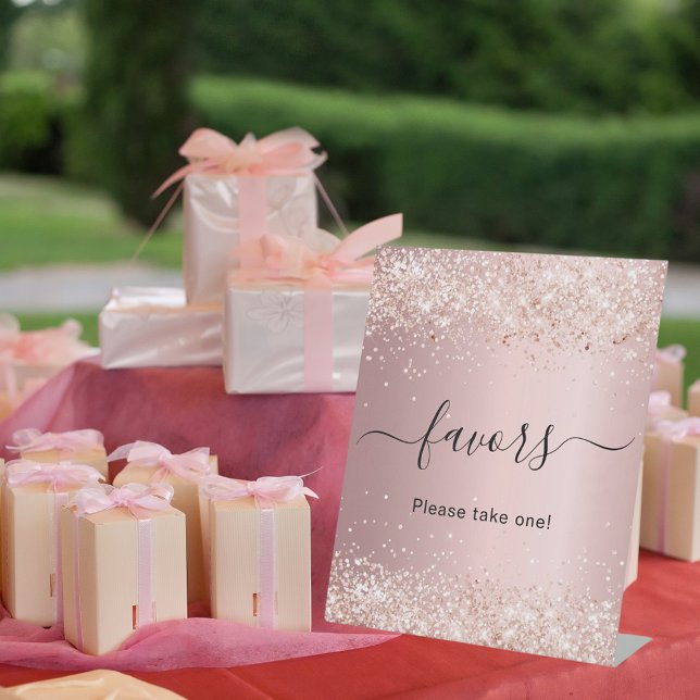 Signe De Table Cadeau de fête en confettis rose poudré (Créateur téléchargé)