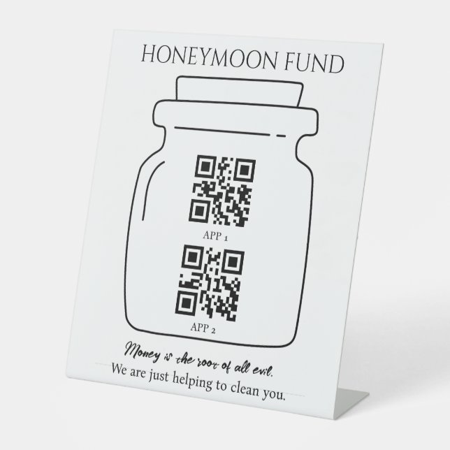 Signe De Table Cadeau de lune de miel drôle code QR numérique tir (Recto)