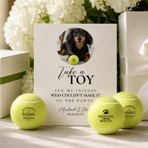 Signe De Table Cadeau de mariage balle de tennis photo de chien
