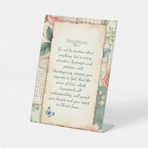 Signe De Table Cadeau d'encouragement chrétien Philippiens 4:6–7