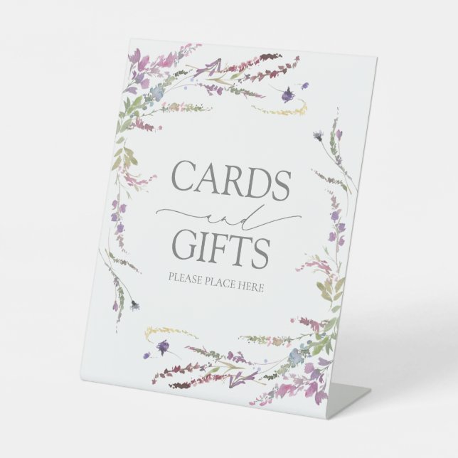 Signe De Table Cadeau Mariage de calligraphie Fleur sauvage viole (Recto)