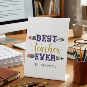 Signe De Table Cadeau personnalisé Meilleur Enseignant - Cadeau P