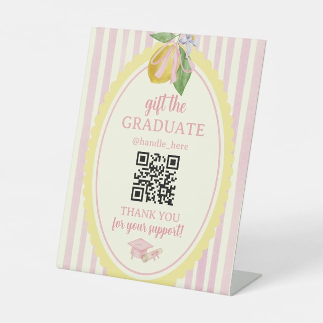 Signe De Table Cadeau pour le code QR personnalisé du fonds en es (Recto)
