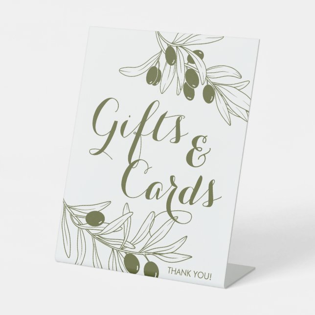 Signe De Table Cadeaux & Cartes Branches de Olivier Vert (Recto)
