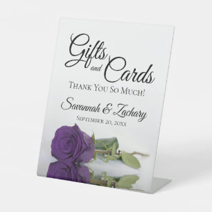 Signe De Table Cadeaux & Cartes Elégant Royal Purple Rose Merci