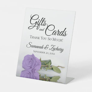 Signe De Table Cadeaux & Cartes Lavender Purple Rose Merci
