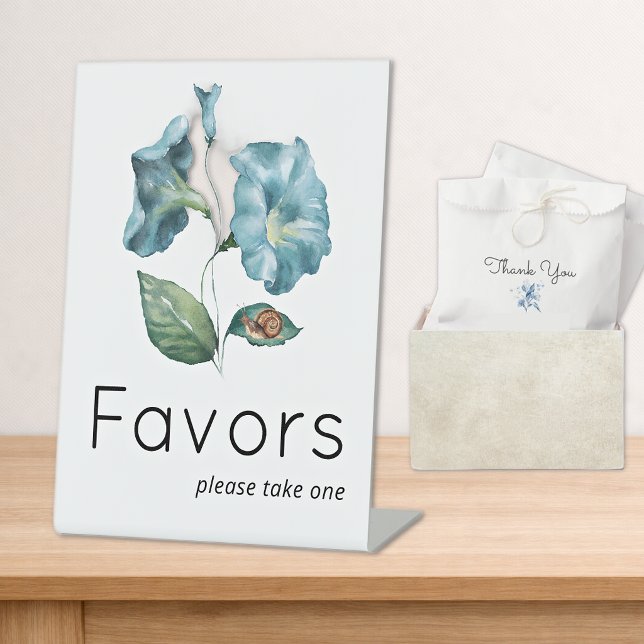 Signe De Table Cadeaux de Baby Shower Blue Morning Glory (Créateur téléchargé)
