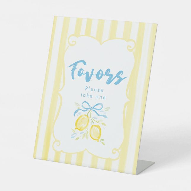 Signe De Table Cadeaux de Baby Shower Garçon Thème Citron (Recto)