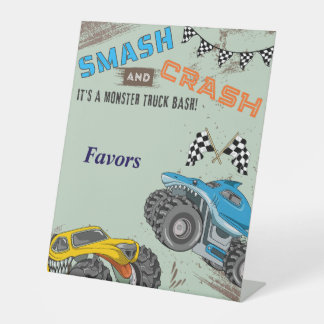 Signe De Table Cadeaux de fête d'anniversaire garçon Monster Truc