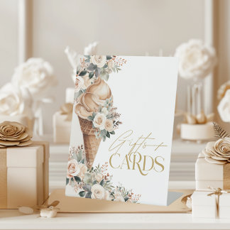 Signe De Table Cadeaux de Glace et CartesFête de Mariage Florale