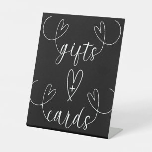 Signe De Table Cadeaux de mariage & Cartes noir & blanc coeurs mo