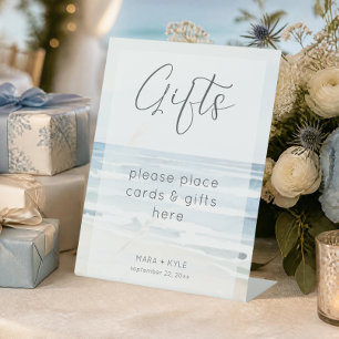 Signe De Table Cadeaux de mariage de plage à l'aquarelle moderne 