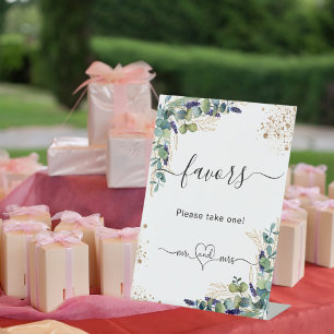 Signe De Table Cadeaux de mariage de verdure d'eucalyptus pour in