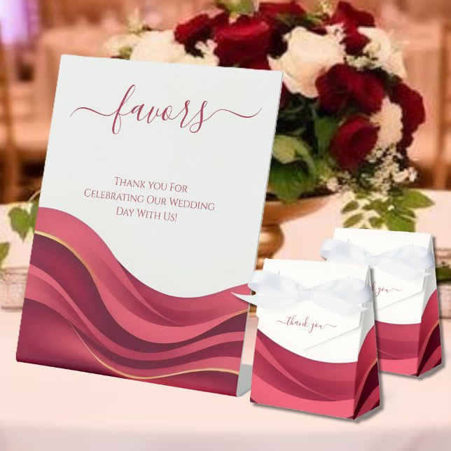 Signe De Table Cadeaux de mariage en Bourgogne (Burgundy Wedding Favors Pedestal Sign)