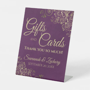 Signe De Table Cadeaux de mariage et cartes Merci Plum Purple & O