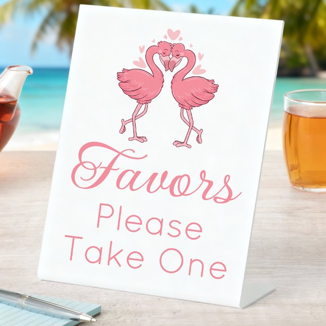 Signe De Table Cadeaux de mariage Flamant Rose de Plage Tropicale (Créateur téléchargé)