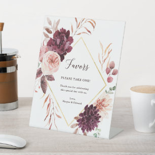 Signe De Table Cadeaux de mariage Romance d'Automne